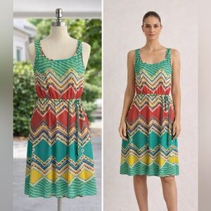 PAPER DOLL Boho Multicolor Geometric Dress Size S (Tagged 14) Summer